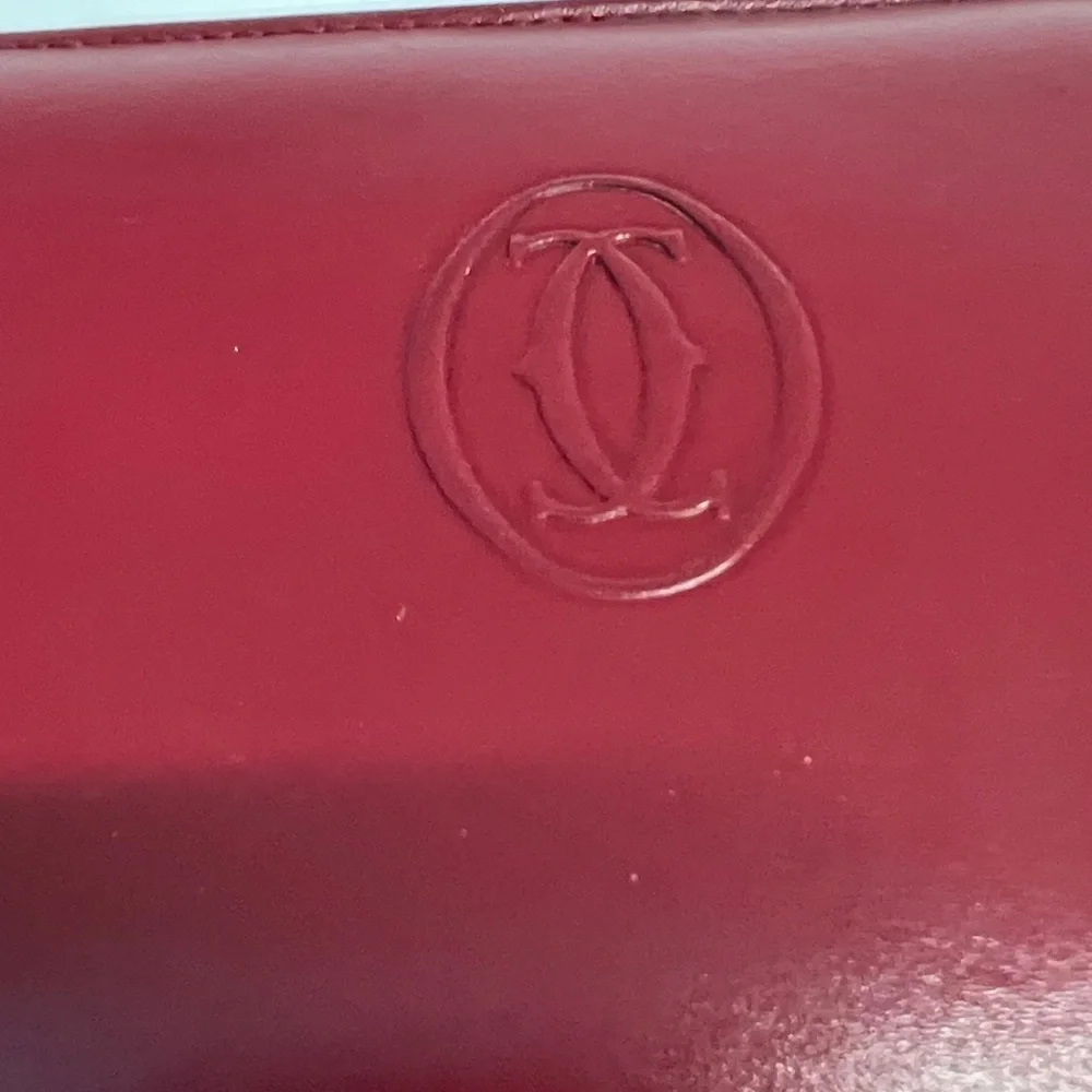 Red Leather Vintage Long Clutch Bifold Clutch Wallet